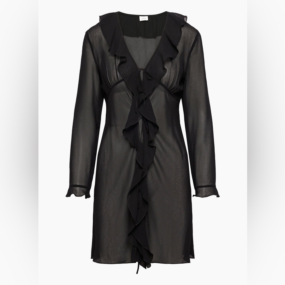 Aritzia Black Ruffle Mini Dress